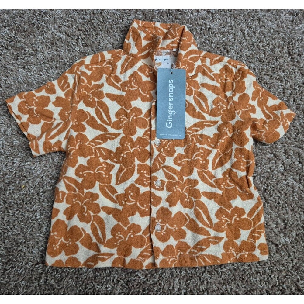 Gingersnaps button up shirt Havana banana size 2Y nwt